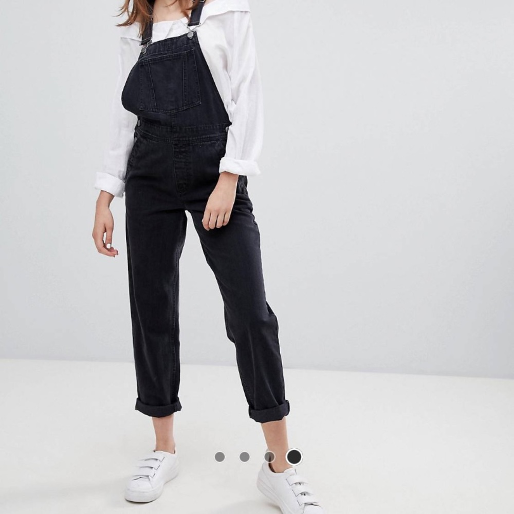 ASOS washed black denim overalls